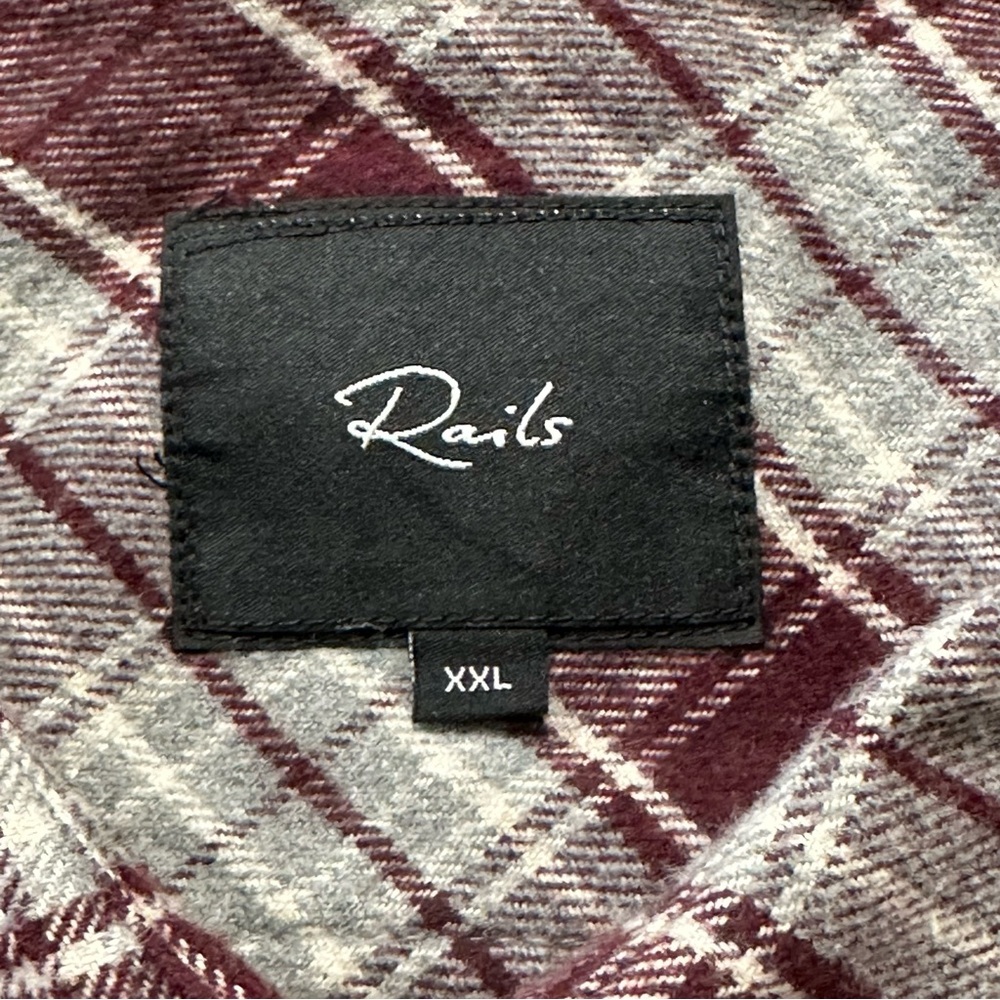Rails Button Down Flannel Plaid Men’s Shirt Red/G… - image 4